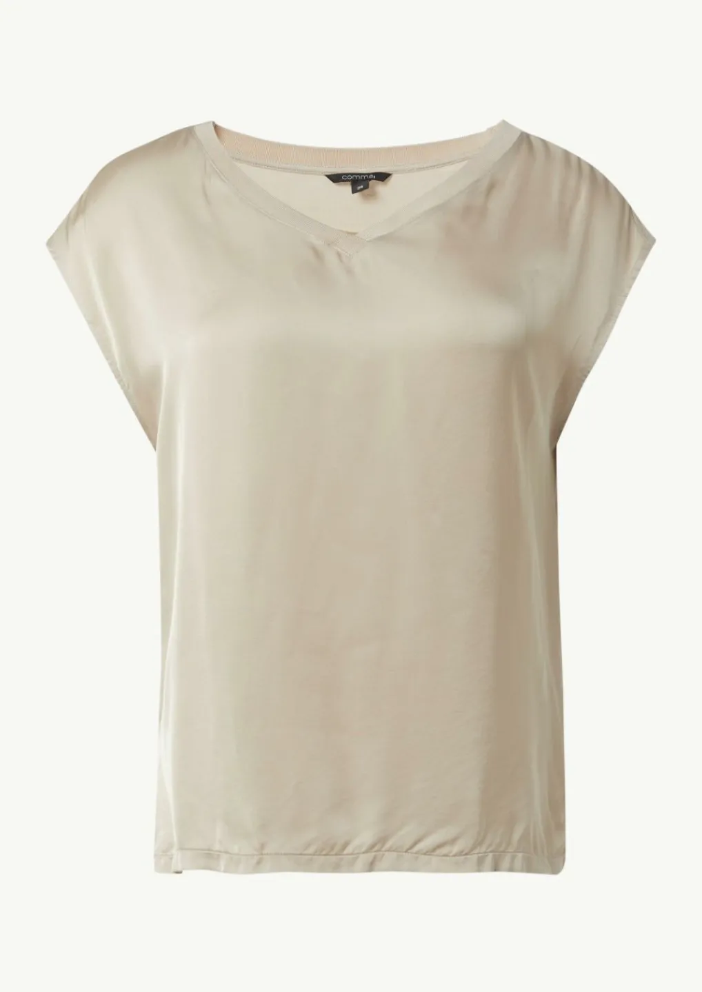 T-Shirt im Fabricmix mit Rippdetail-Comma Outlet