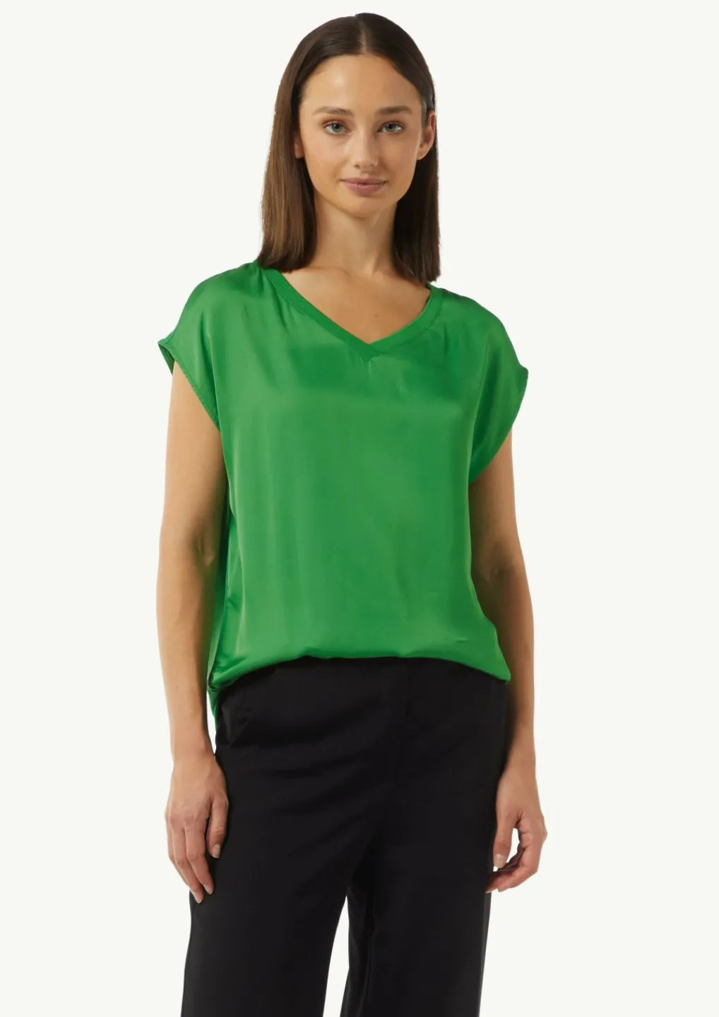 T-Shirt im Fabricmix mit Rippdetail-Comma Discount