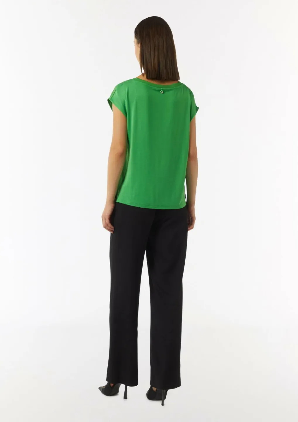 T-Shirt im Fabricmix mit Rippdetail-Comma Discount