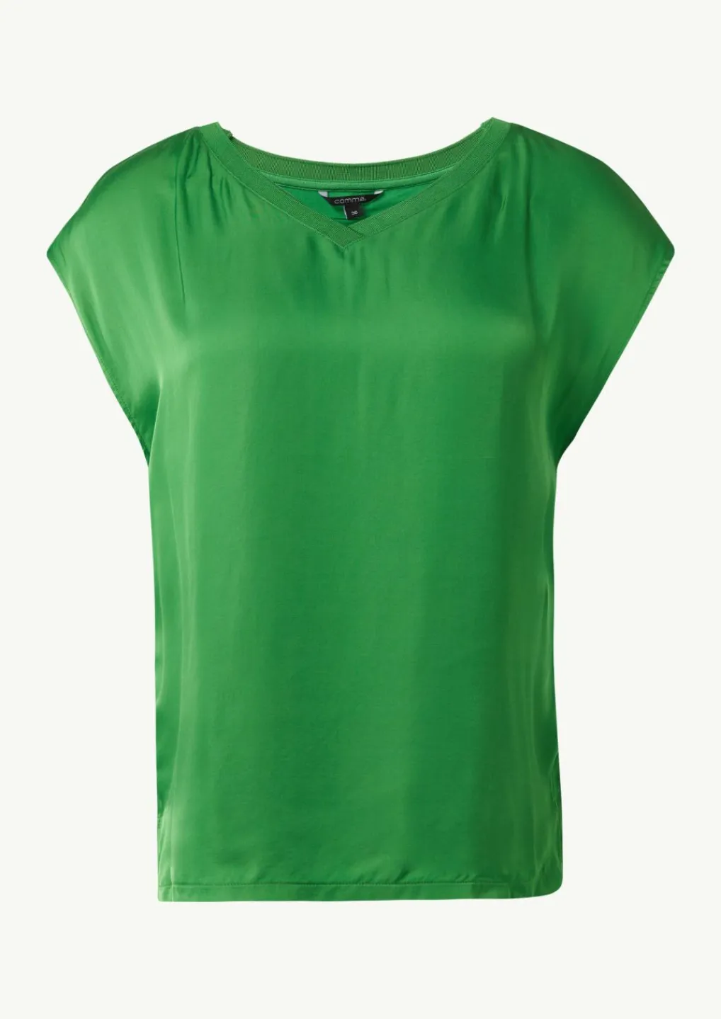 T-Shirt im Fabricmix mit Rippdetail-Comma Discount