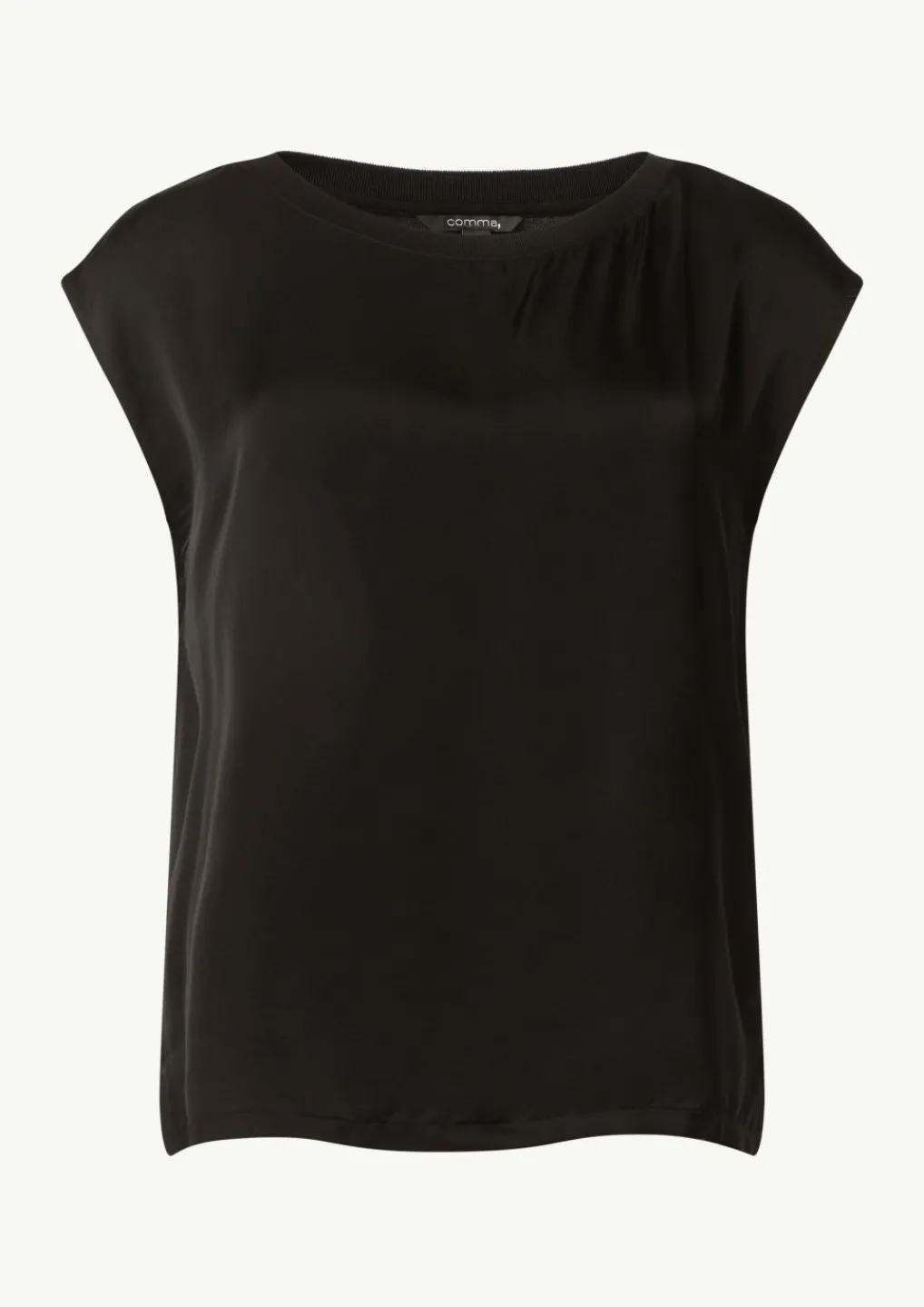 T-Shirt im Fabricmix mit U-Boot-Ausschnitt-Comma Clearance