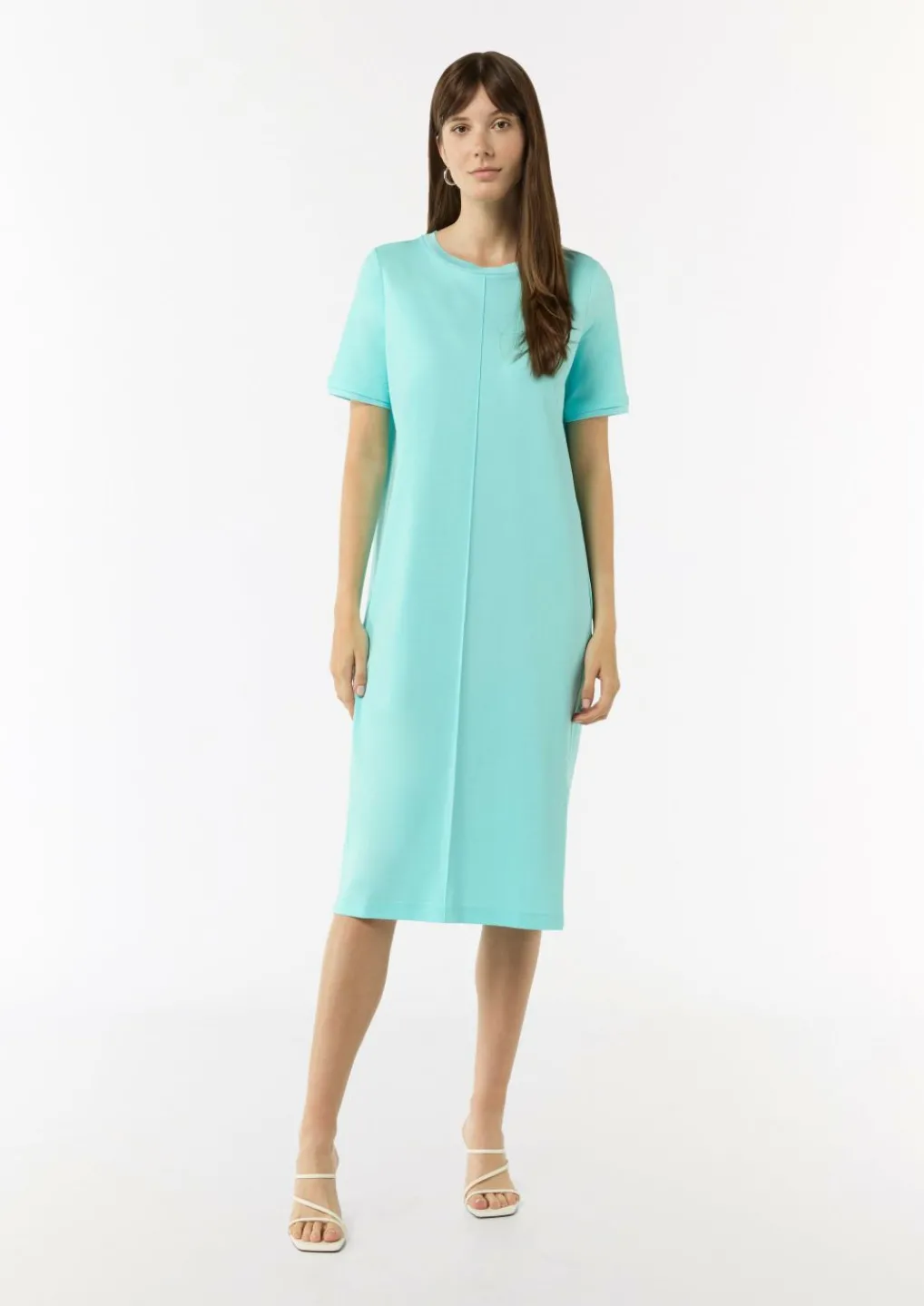 T-Shirt-Kleid mit seitlich geschlitztem Saum-Comma Online