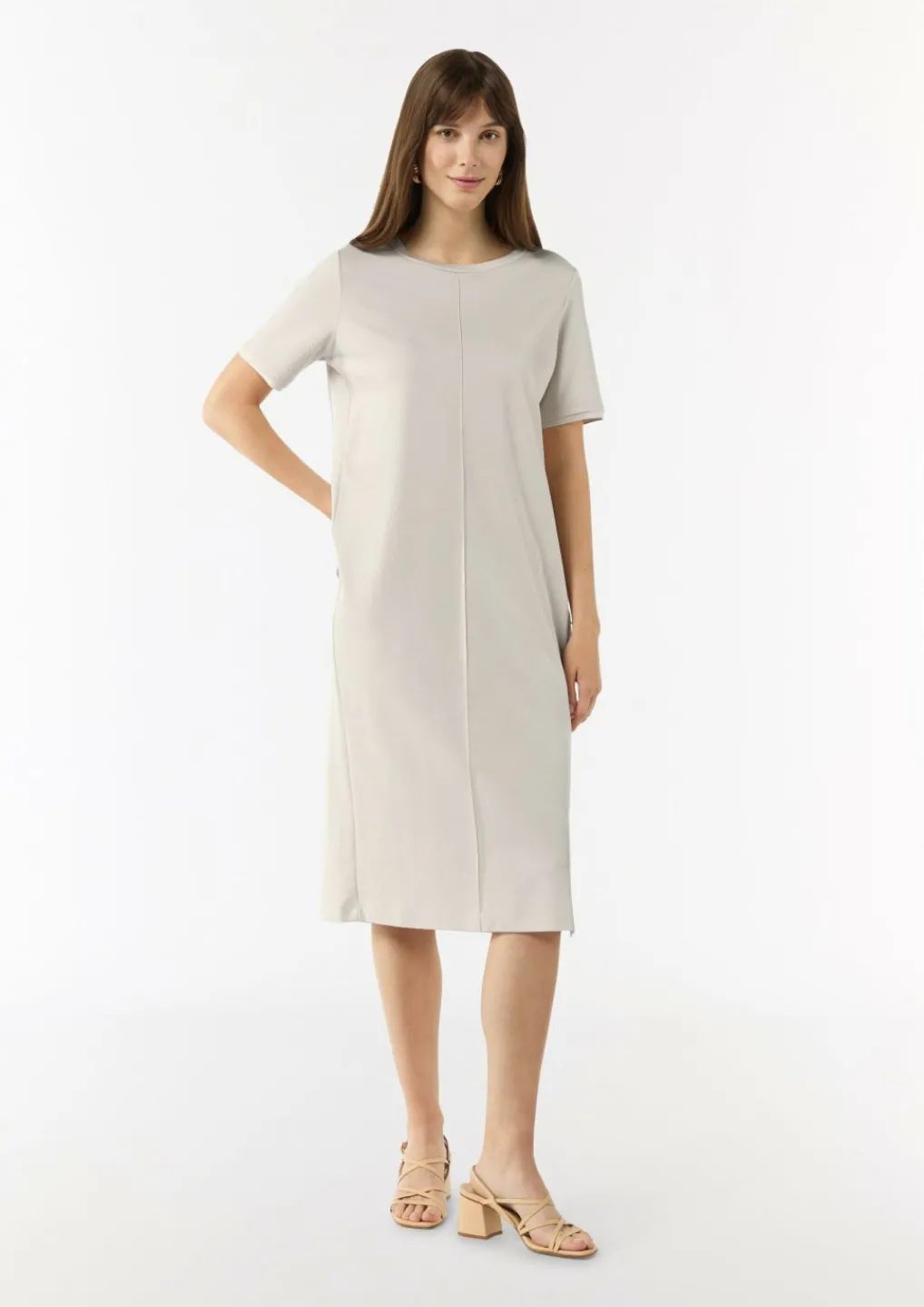 T-Shirt-Kleid mit seitlich geschlitztem Saum-Comma Hot