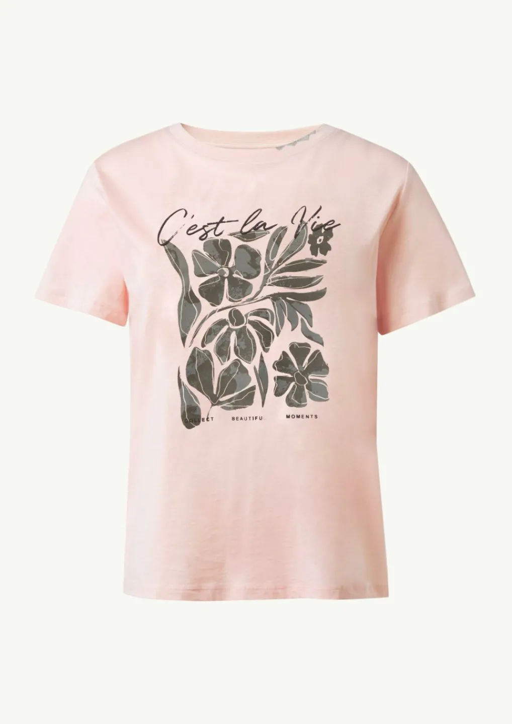 T-Shirt mit Artwork und Stickerei am Ausschnitt-Comma Sale