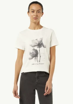 T-Shirt mit Blumenapplikation-Comma Fashion