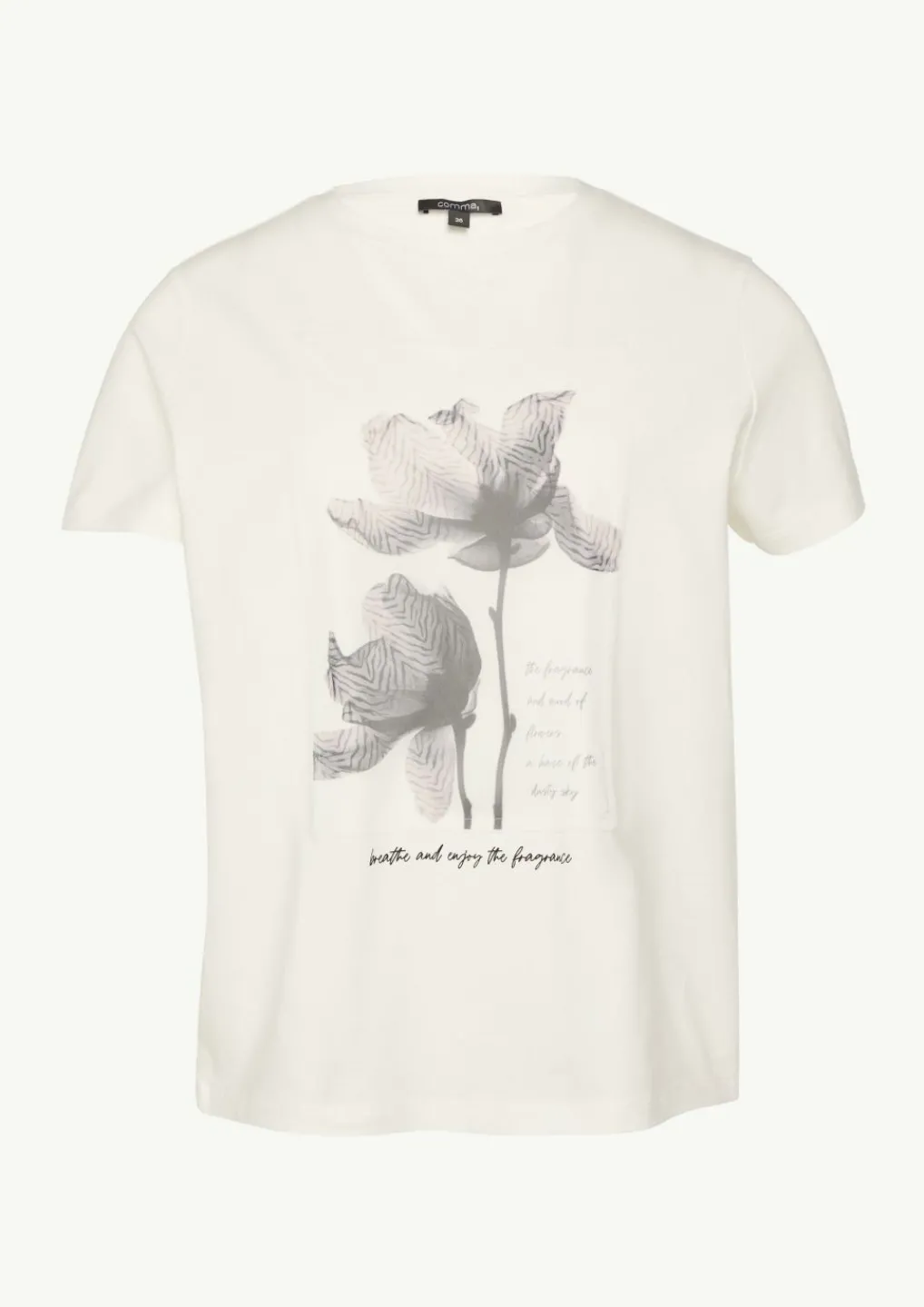 T-Shirt mit Blumenapplikation-Comma Fashion