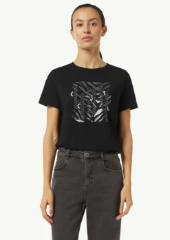T-Shirt mit Blumenapplikation-Comma Sale