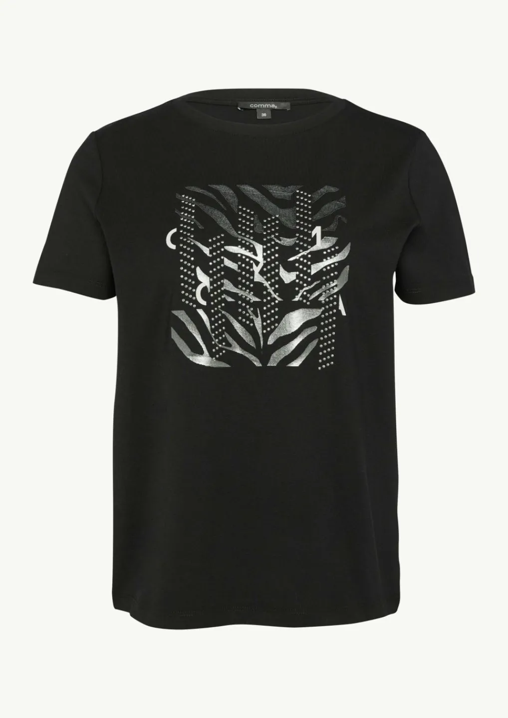 T-Shirt mit Blumenapplikation-Comma Sale