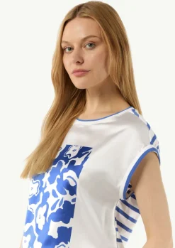 T-Shirt mit floralem Print-Comma Fashion