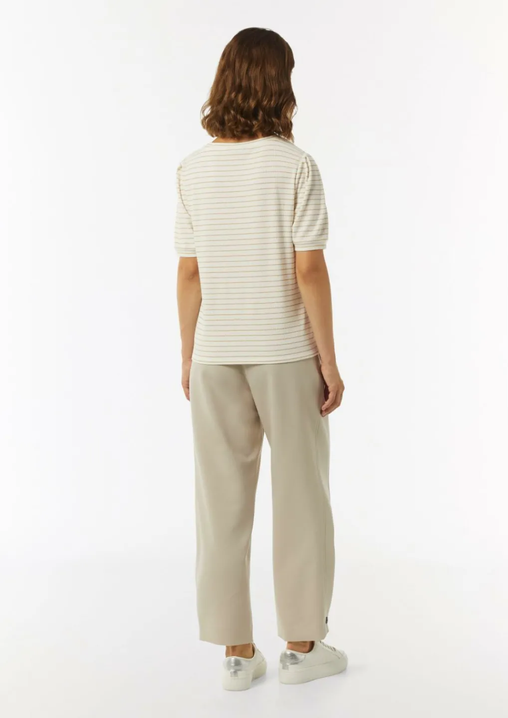 T-Shirt mit gestrickten Streifen aus Glitzergarn-Comma Online
