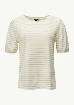T-Shirt mit gestrickten Streifen aus Glitzergarn-Comma Online