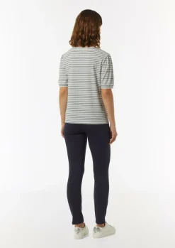 T-Shirt mit gestrickten Streifen aus Glitzergarn-Comma Hot