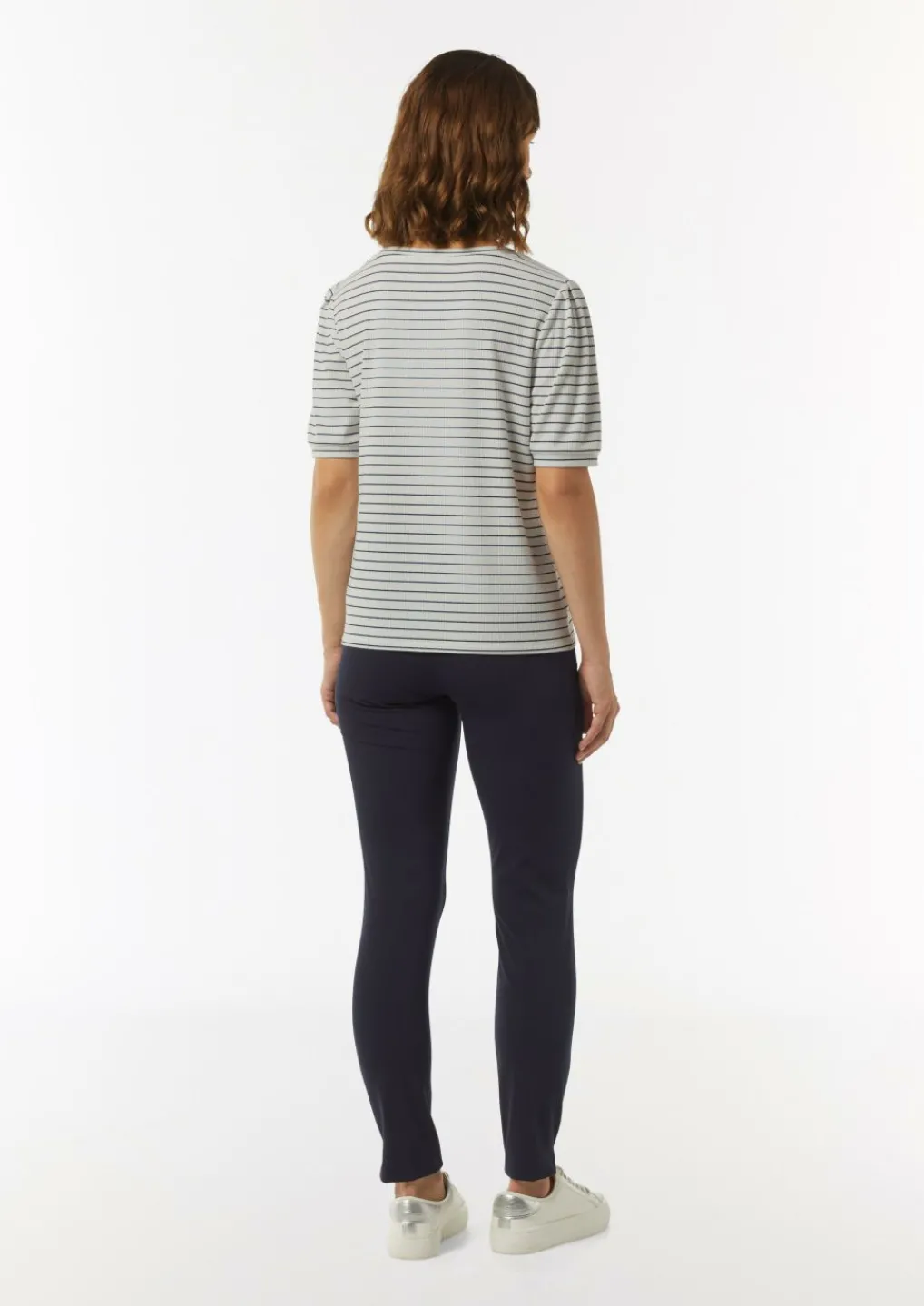 T-Shirt mit gestrickten Streifen aus Glitzergarn-Comma Hot
