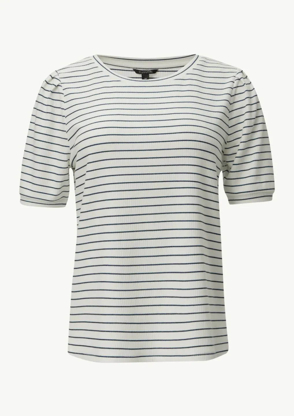 T-Shirt mit gestrickten Streifen aus Glitzergarn-Comma Hot