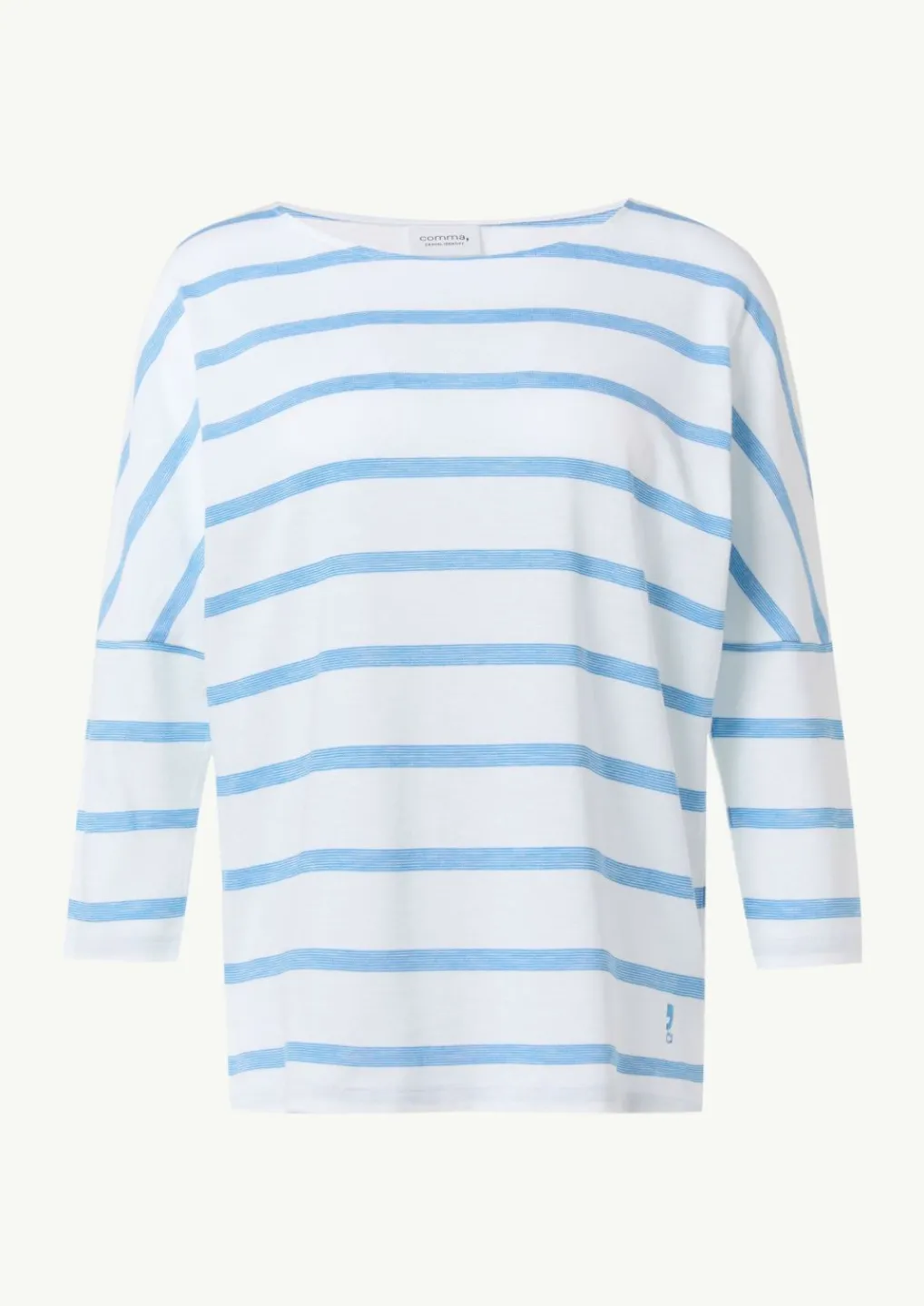 T-Shirt mit Logostickerei und 3/4-Ärmeln-Comma New