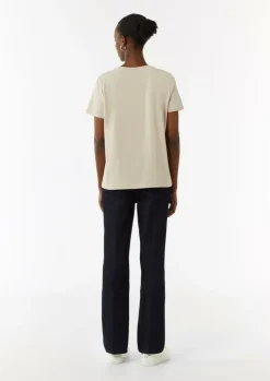 T-Shirt mit Metallic-Frontprint-Comma Outlet