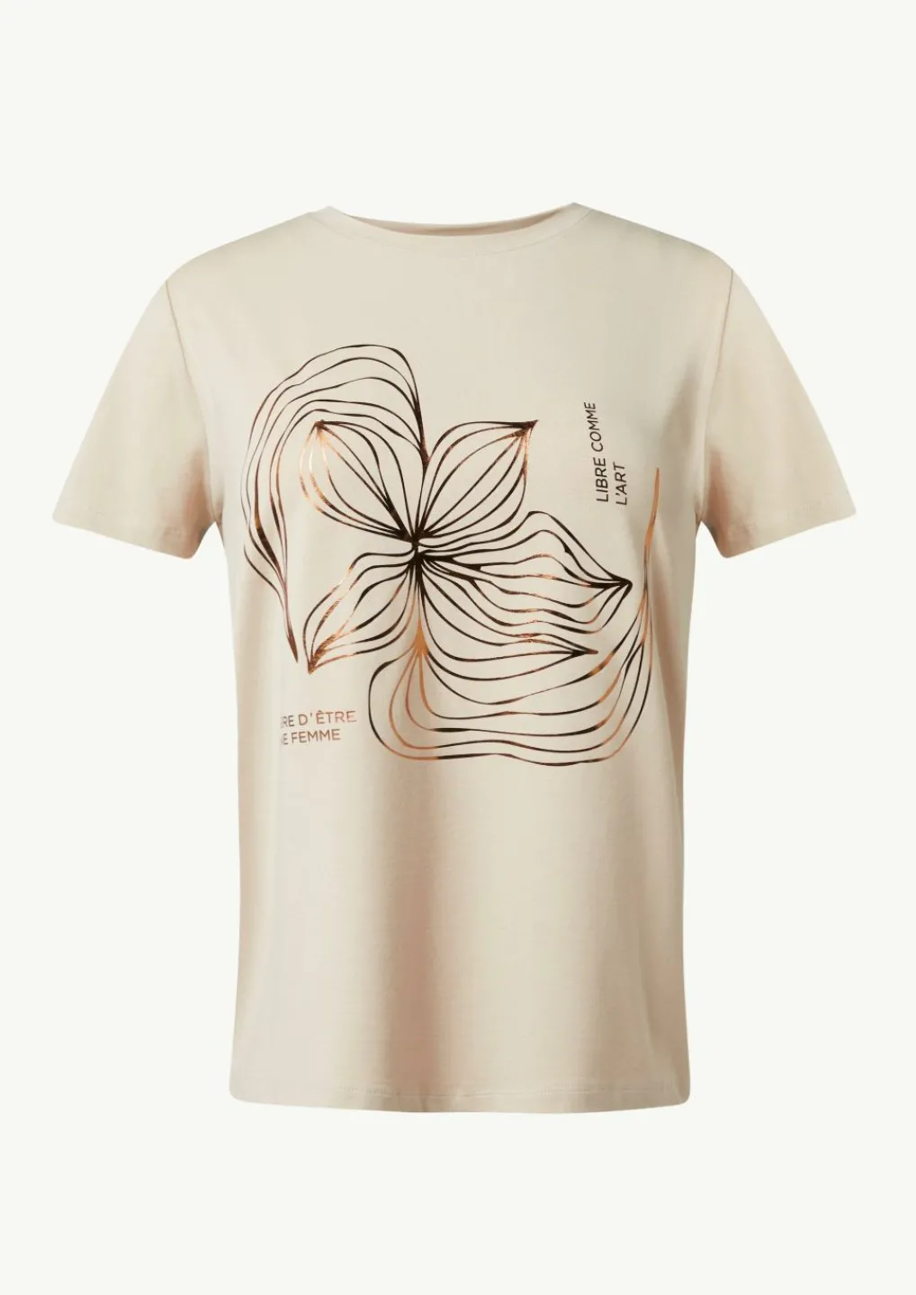 T-Shirt mit Metallic-Frontprint-Comma Outlet