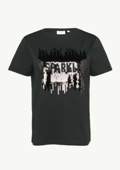 T-Shirt mit Pailletten-Artwork-Comma Hot