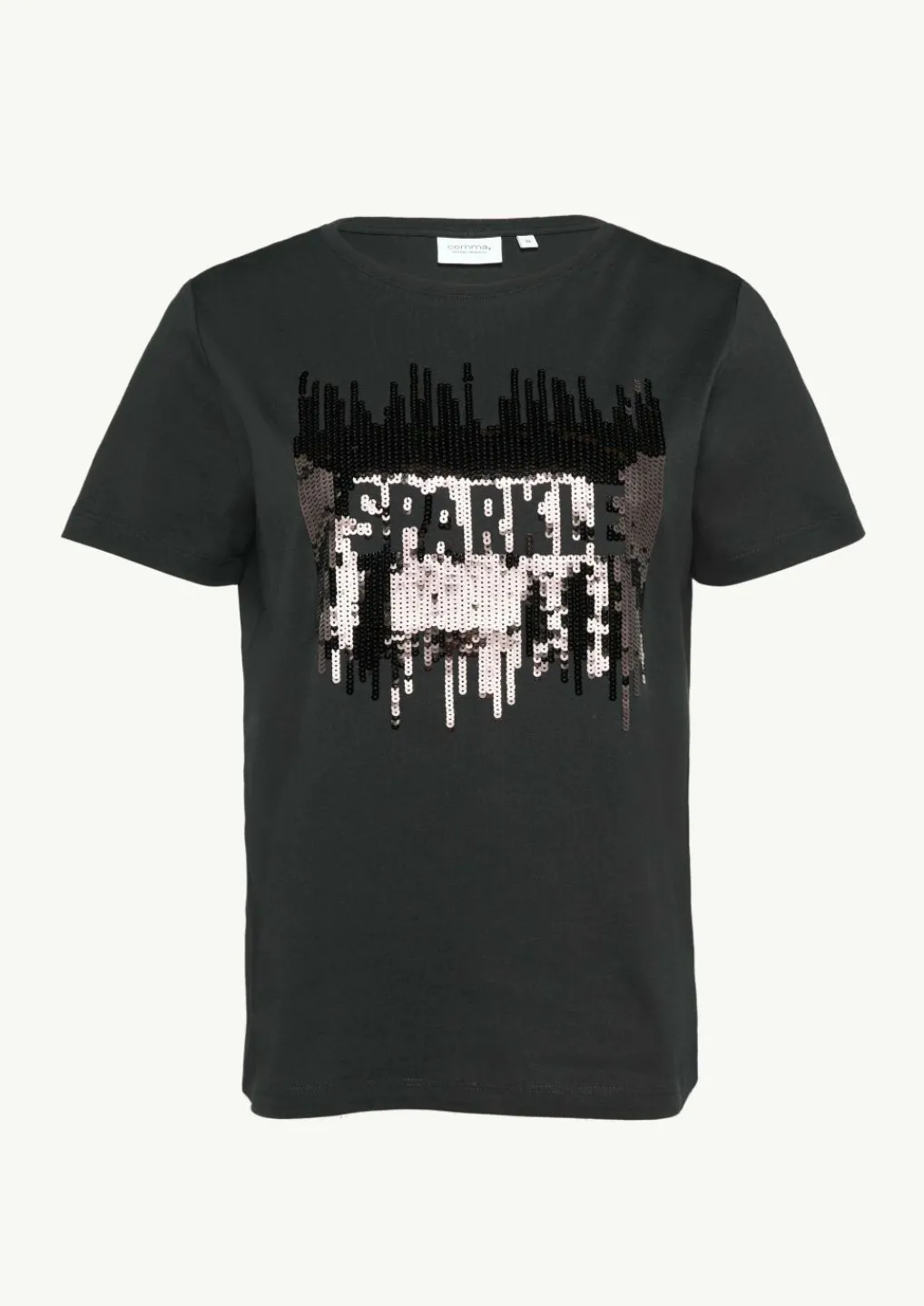 T-Shirt mit Pailletten-Artwork-Comma Hot