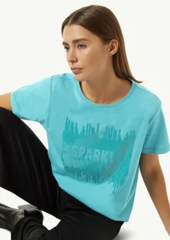 T-Shirt mit Pailletten-Artwork-Comma Discount