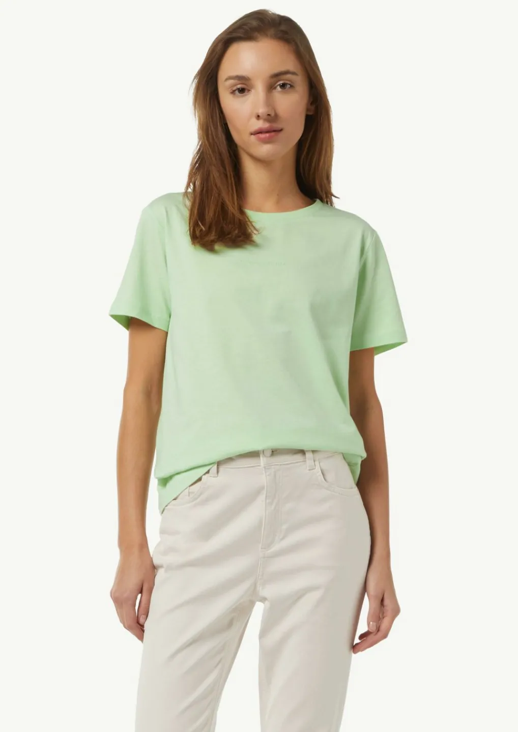 T-Shirt mit Rundhals-Ausschnitt und Front-Print-Comma Clearance