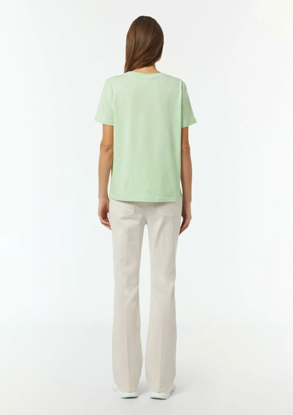 T-Shirt mit Rundhals-Ausschnitt und Front-Print-Comma Clearance
