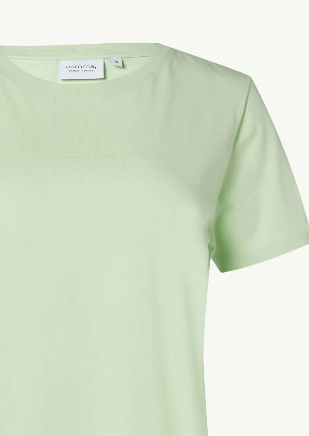 T-Shirt mit Rundhals-Ausschnitt und Front-Print-Comma Clearance