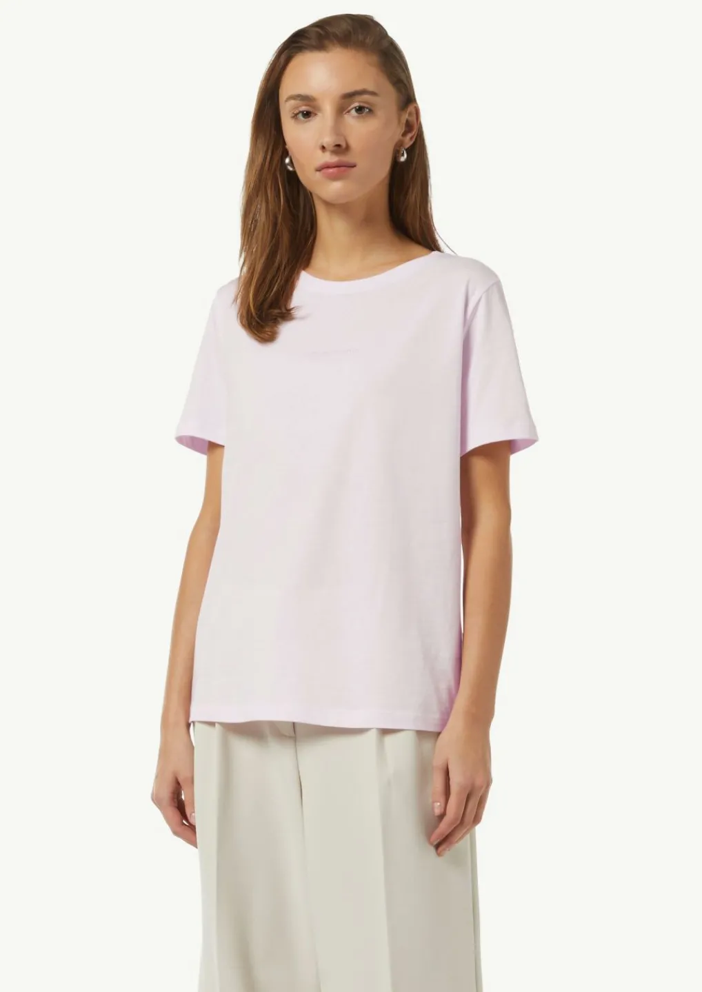 T-Shirt mit Rundhals-Ausschnitt und Front-Print-Comma Online