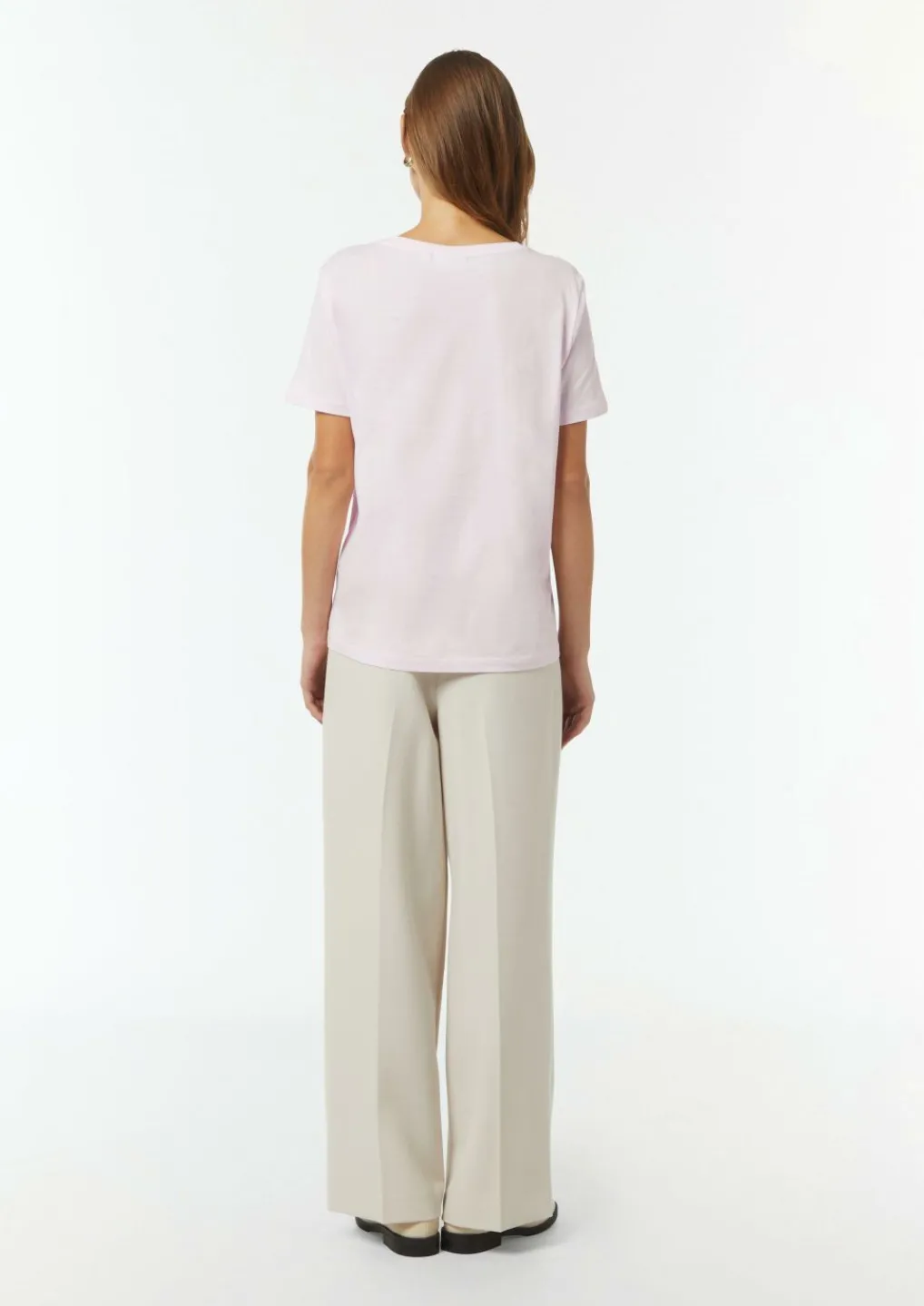T-Shirt mit Rundhals-Ausschnitt und Front-Print-Comma Online