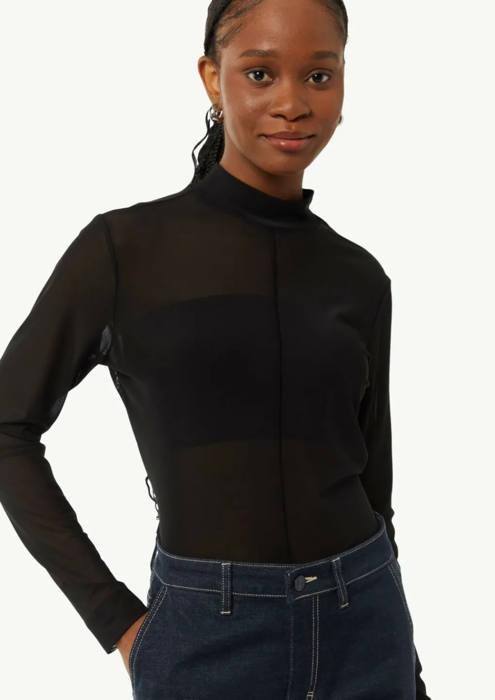 T-Shirt mit Stehkragen-Comma Online