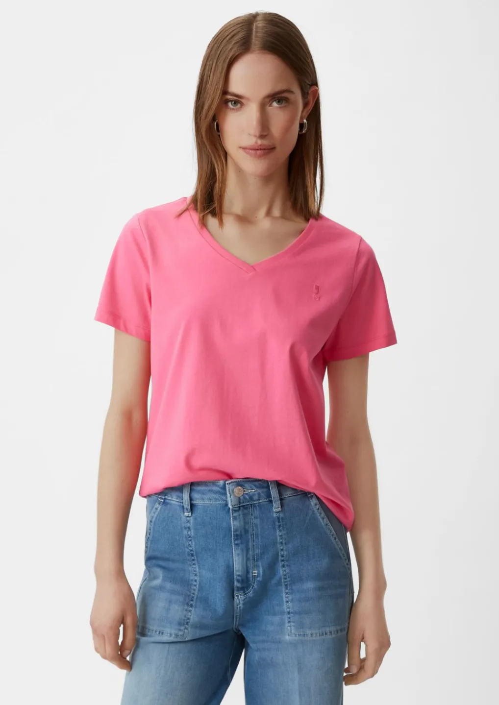 T-Shirt mit V-Ausschnitt-Comma Online