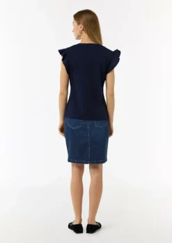 T-Shirt mit Volantärmel-Comma Sale