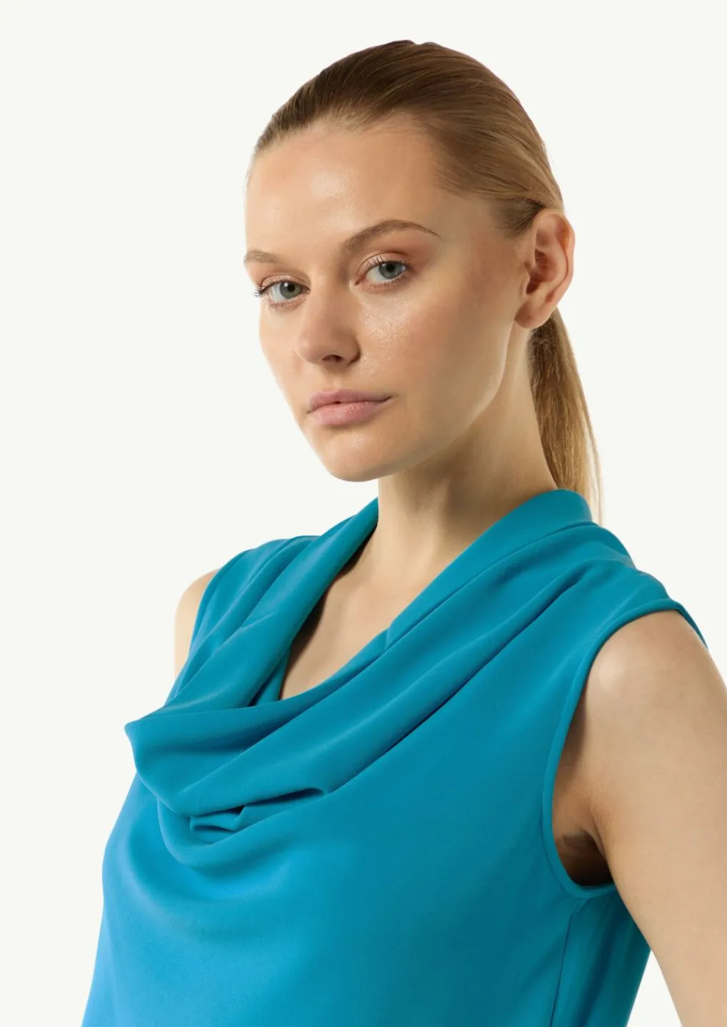 T-Shirt mit Wasserfall-Ausschnitt-Comma Sale