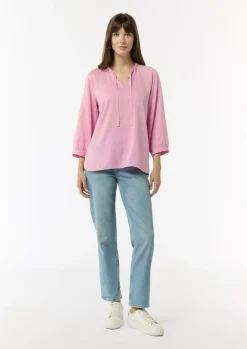 Tunikabluse aus Lyocell mit Logo-Knöpfen-Comma Fashion