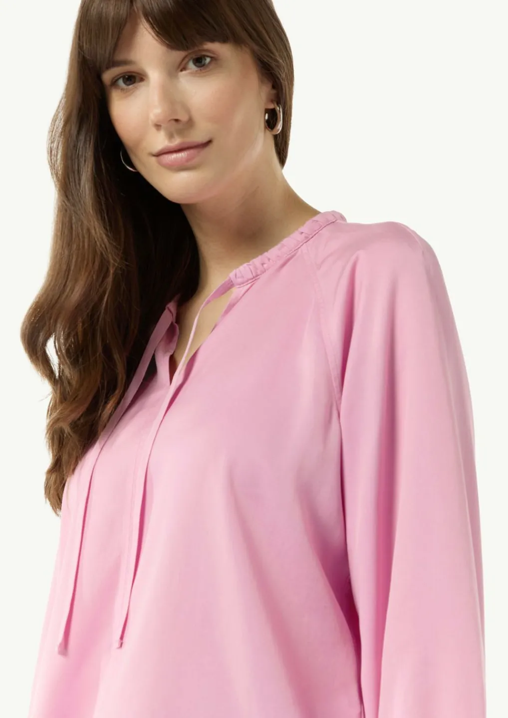 Tunikabluse aus Lyocell mit Logo-Knöpfen-Comma Fashion