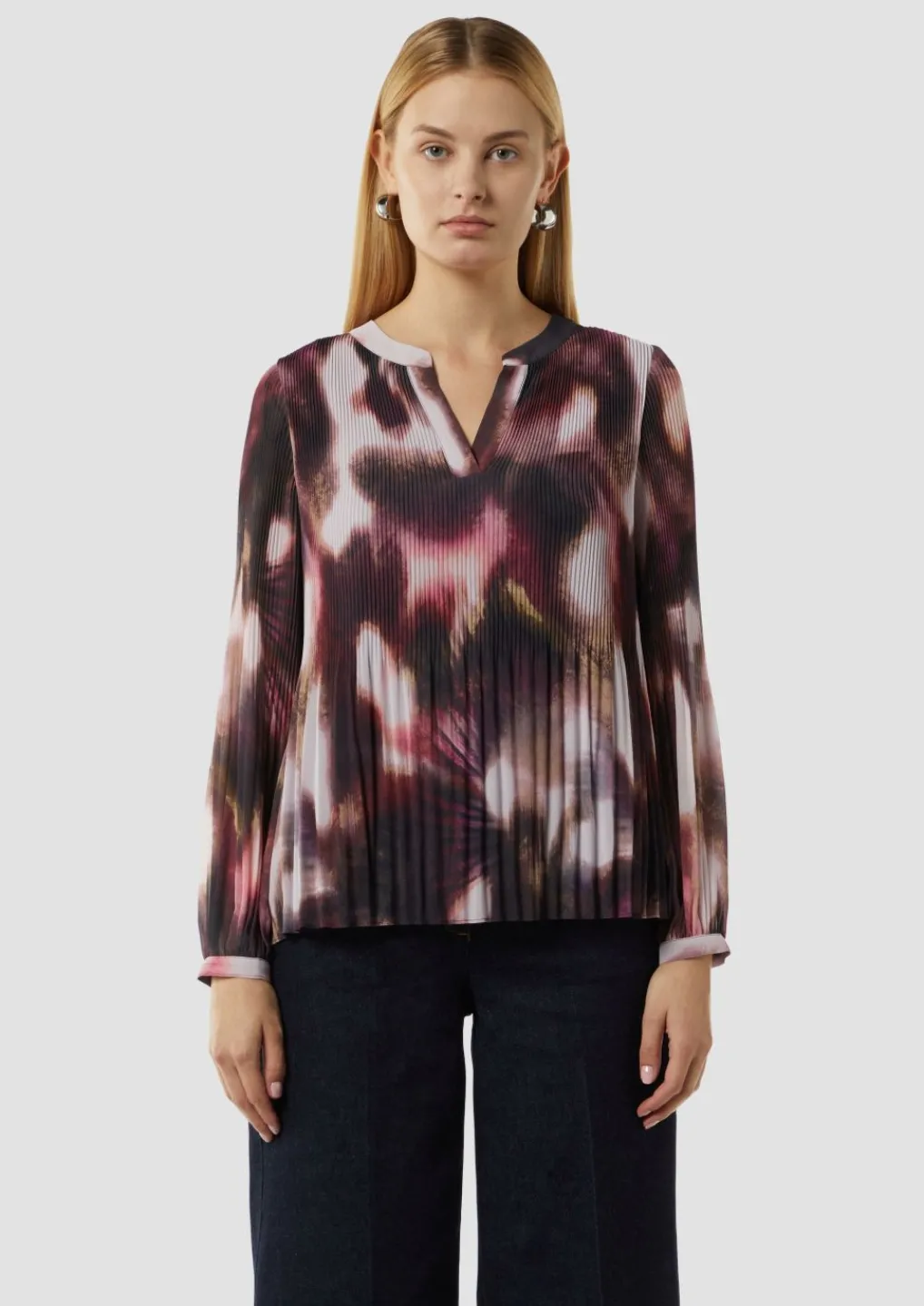 Tunika-Bluse aus plissiertem Chiffon-Comma Best