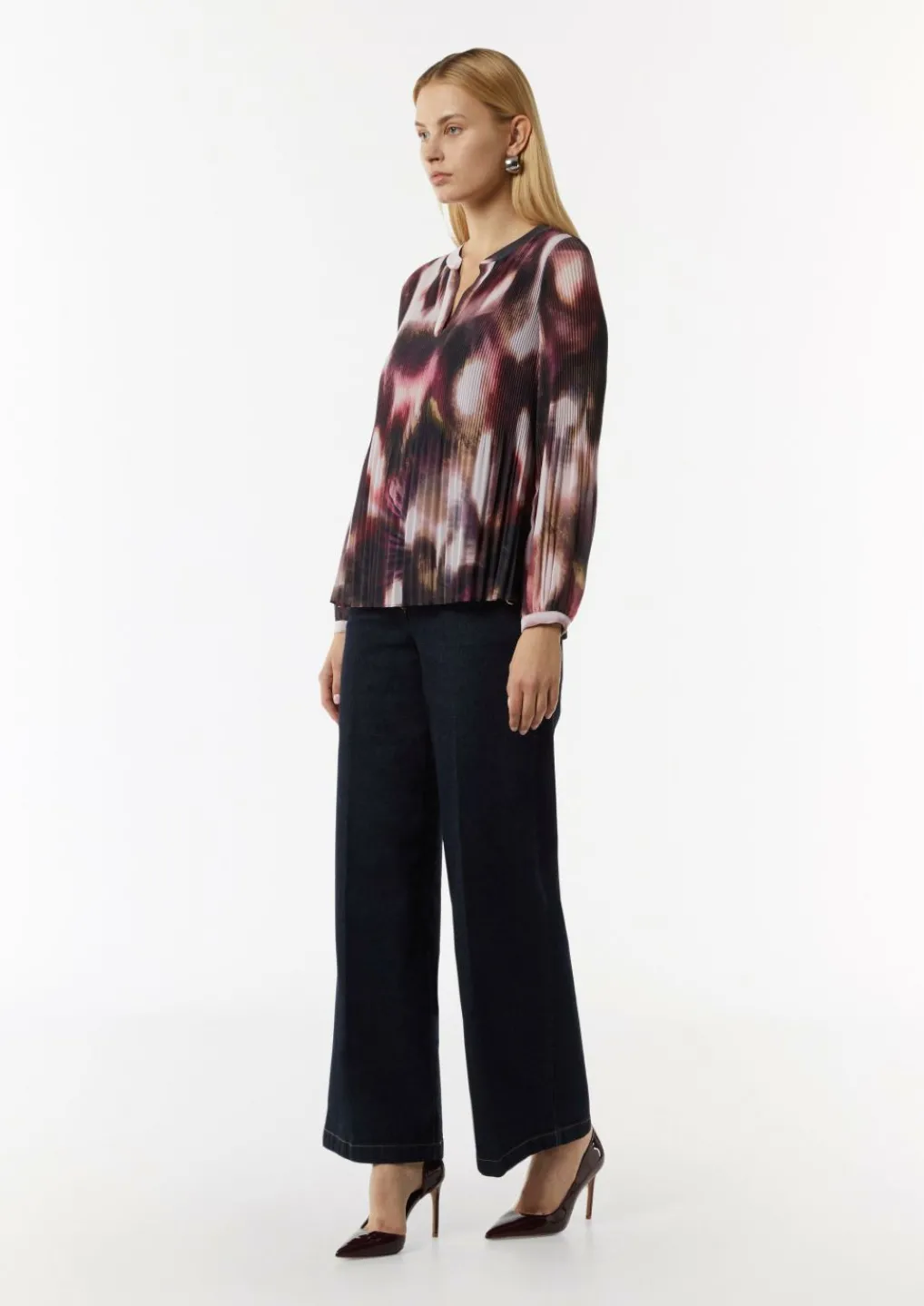 Tunika-Bluse aus plissiertem Chiffon-Comma Best