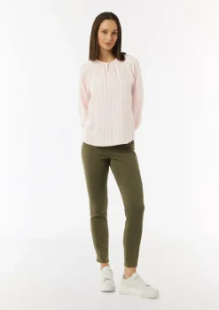 Tunika-Bluse aus Streifen-Jacquard-Comma Online