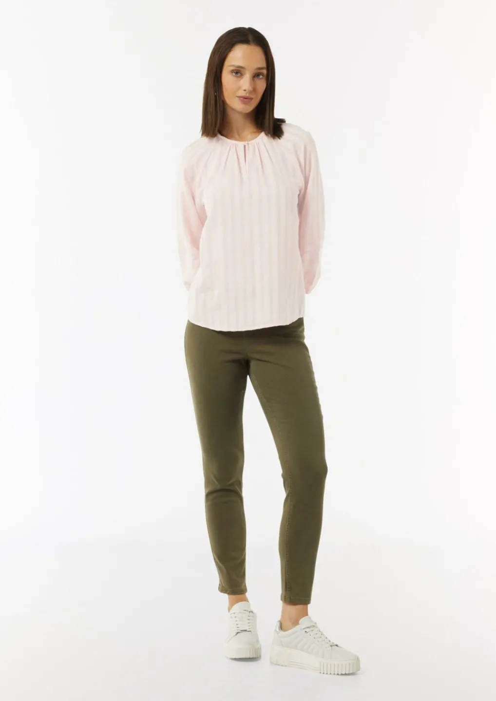 Tunika-Bluse aus Streifen-Jacquard-Comma Online