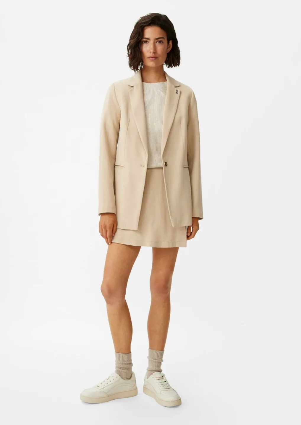 Twill-Blazer mit Logo-Detail-Comma Online