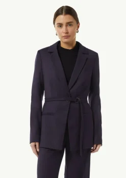 Twill-Blazer mit schmalem Gürtel-Comma Sale