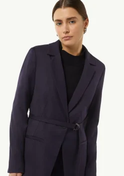 Twill-Blazer mit schmalem Gürtel-Comma Sale