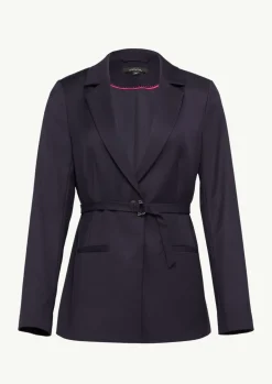 Twill-Blazer mit schmalem Gürtel-Comma Sale