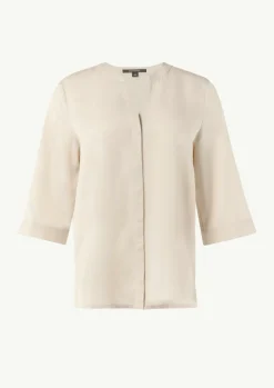 Twill-Bluse im Relaxed Fit mit Tunika-Ausschnitt-Comma Fashion