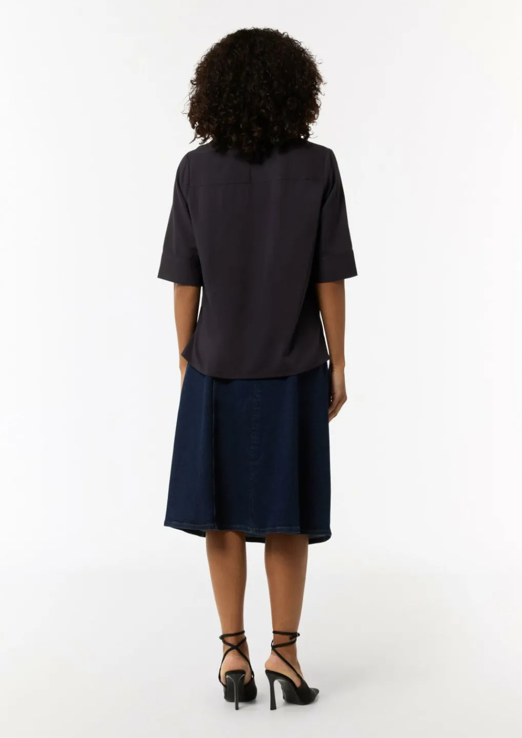 Twill-Bluse im Relaxed Fit mit Tunika-Ausschnitt-Comma Sale
