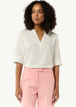 Twill-Bluse im Relaxed Fit mit Tunika-Ausschnitt-Comma New
