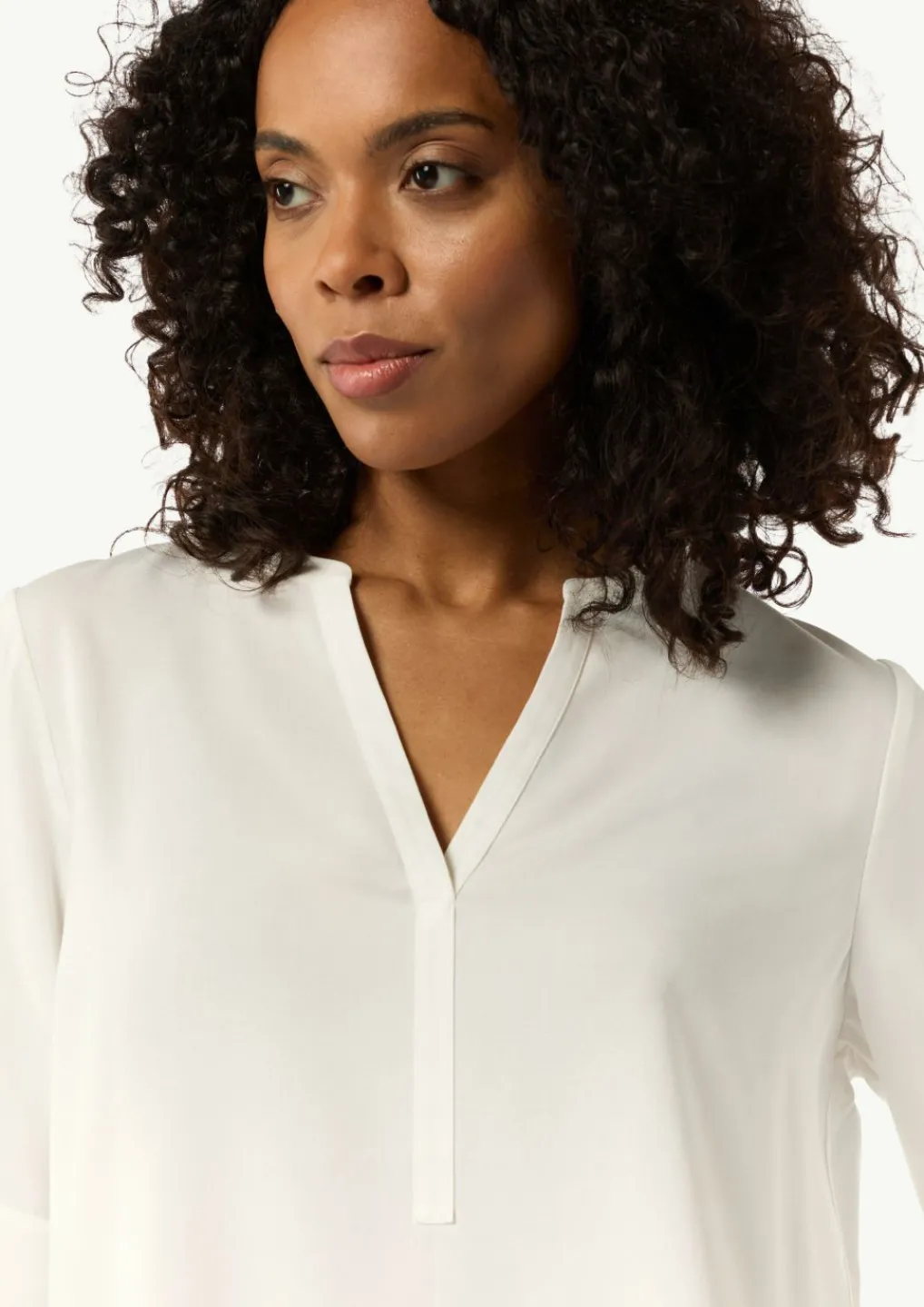 Twill-Bluse im Relaxed Fit mit Tunika-Ausschnitt-Comma New