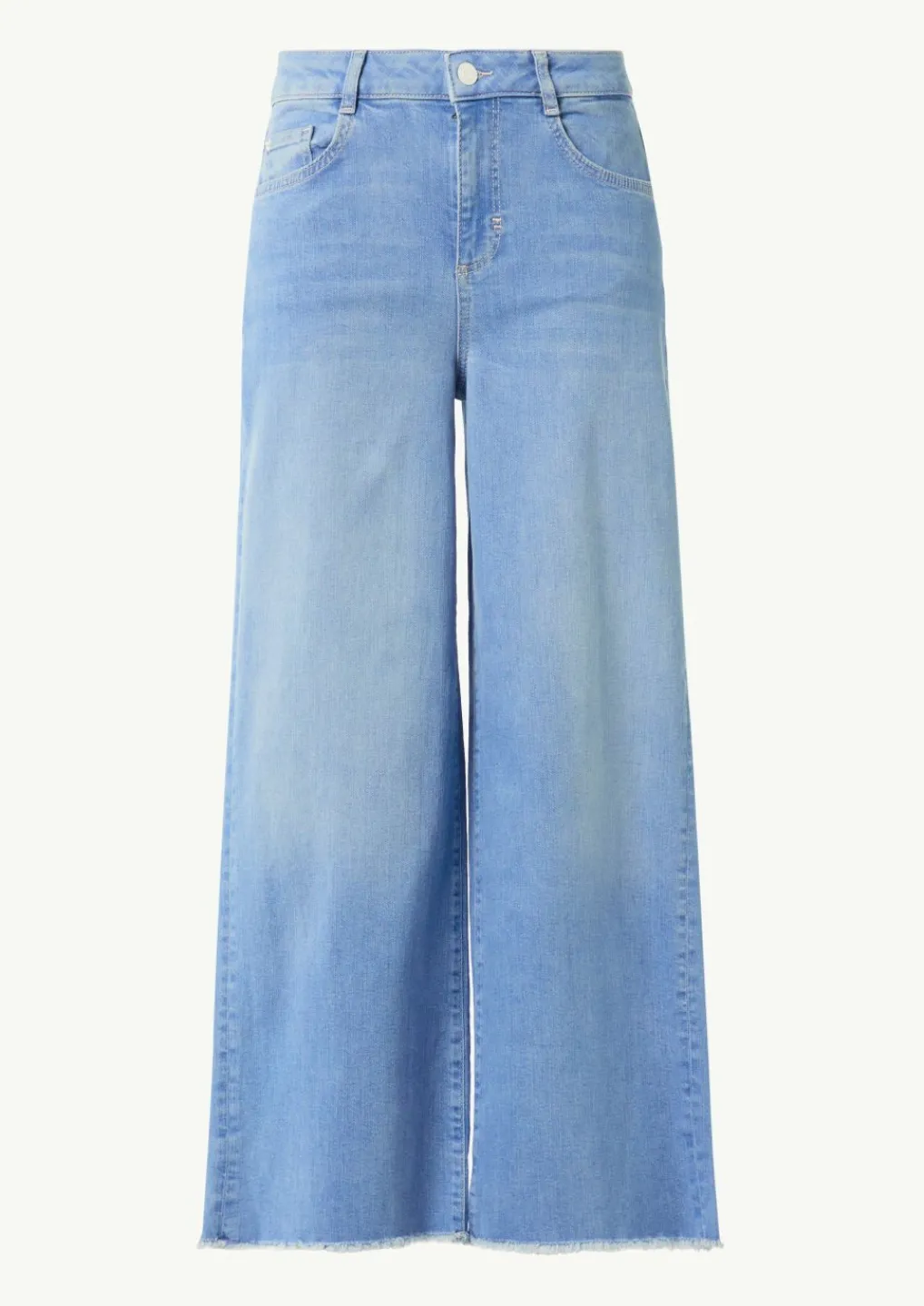 Verkürzte Jeans mit Wide Leg und ausgefranstem Saum-Comma Clearance