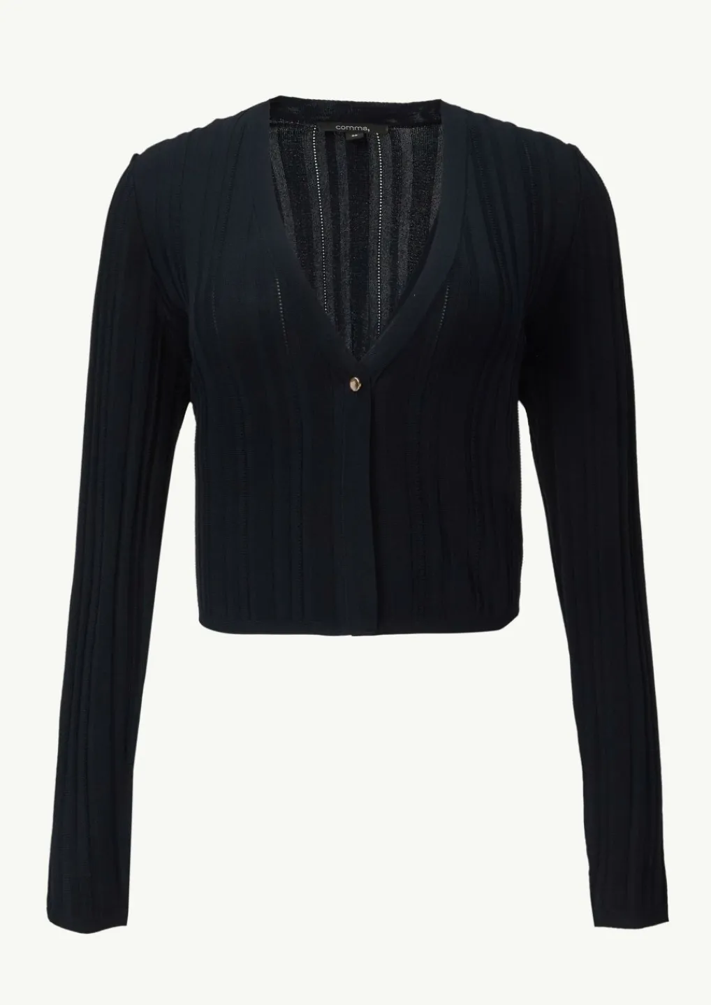 Verkürzte Rippstrickjacke im Slim Fit-Comma Hot