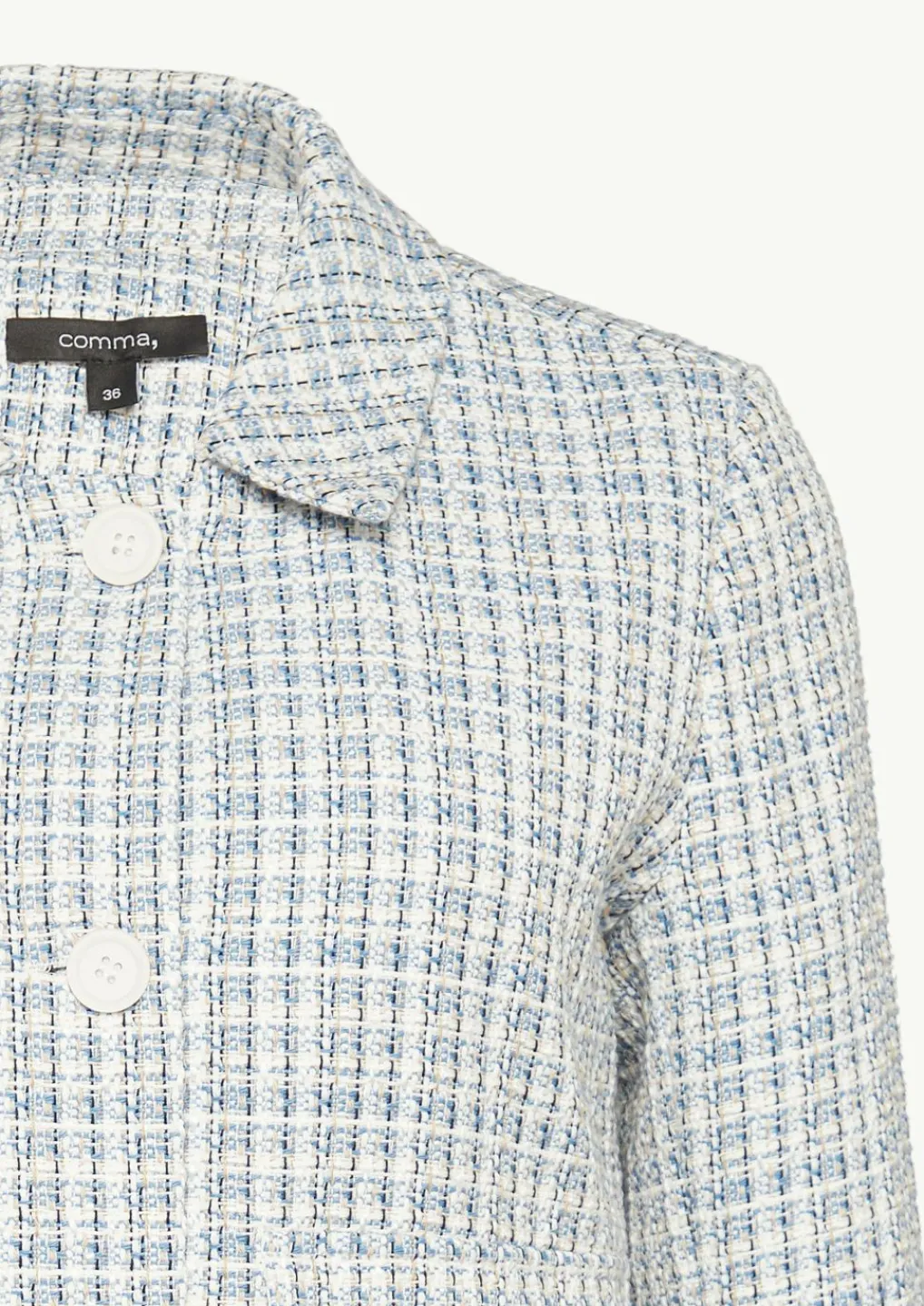 Verkürzte Tweed-Jacke mit aufgesetzten Taschen-Comma New